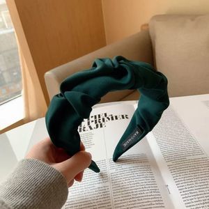 Boho Scrunchie headband green, crown headband, Satin Silk ruffle headband, tiara